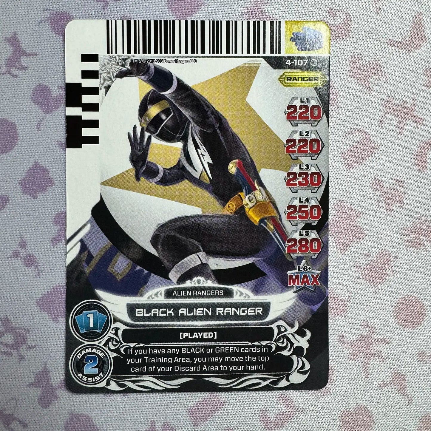 Common card featuring the Black Alien Ranger from Mighty Morphin Alien Rangers. Found in the Legends Unite expansion to the Power Rangers Action Card Game