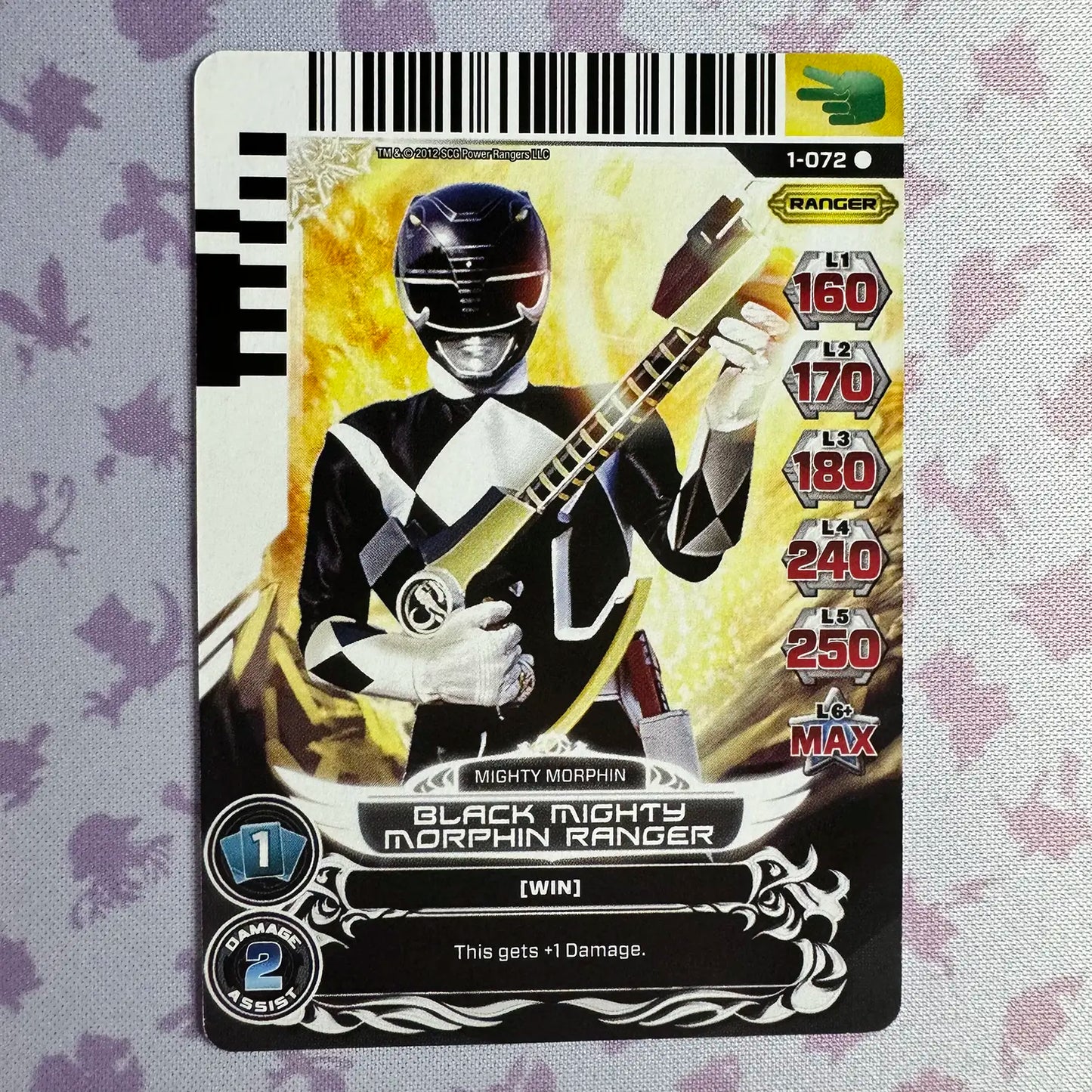 Rare card featuring the Black Ranger from Mighty Morphin Power Rangers. Found in the Rise of Heroes set in the Power Rangers Action Card Game