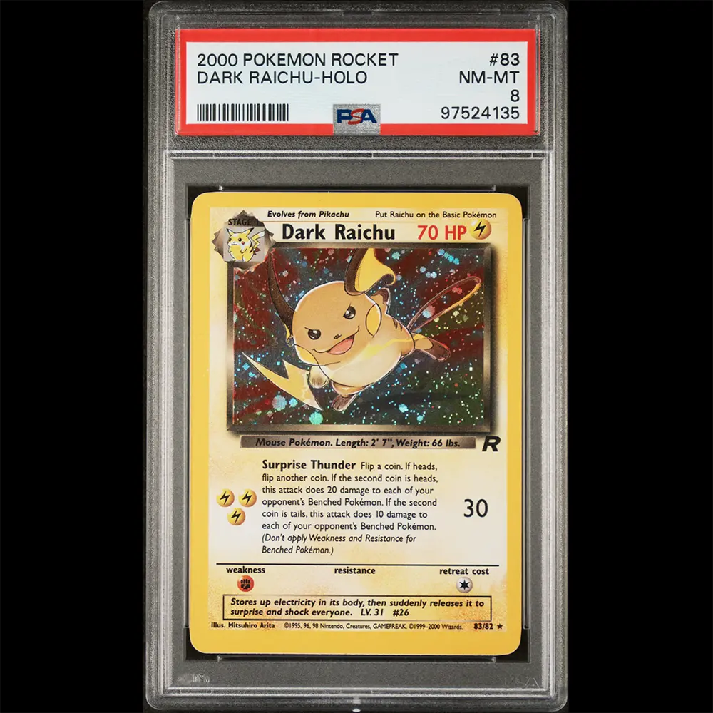 Dark Raichu - PSA Near Mint / Mint 8 Gacha IRL Dark Raichu - PSA Near Mint / Mint 8 Gacha IRL