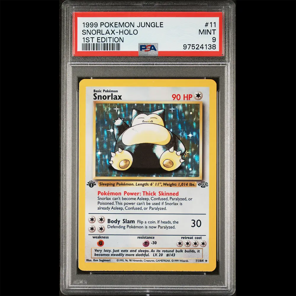 Snorlax 1st First Edition Holographic hotsell Pokémon Card