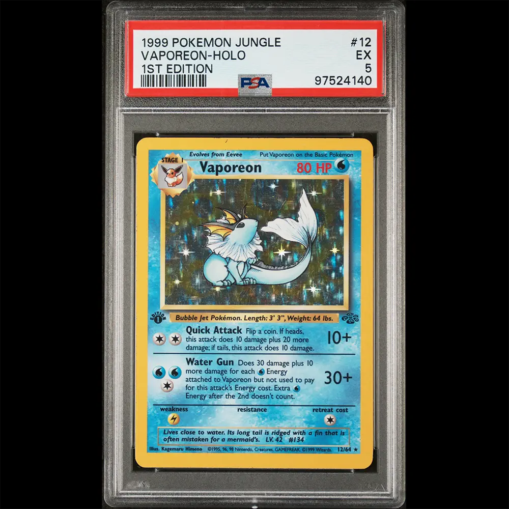 Pokemon Vaporeon 12 Holo 1st Edition selling