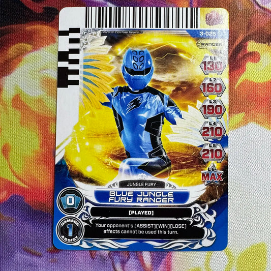 Common card featuring the Blue Ranger from Jungle Fury. Found in the Universe of Hope expansion to the Power Rangers Action Card Game.