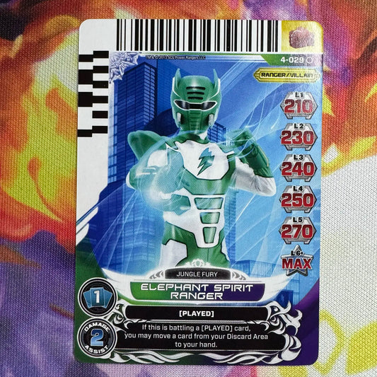 Common card featuring the Elephant Spirit Ranger from Power Rangers Jungle Fury. Found in the Legends Unite expansion to the Power Rangers Action Card Game.