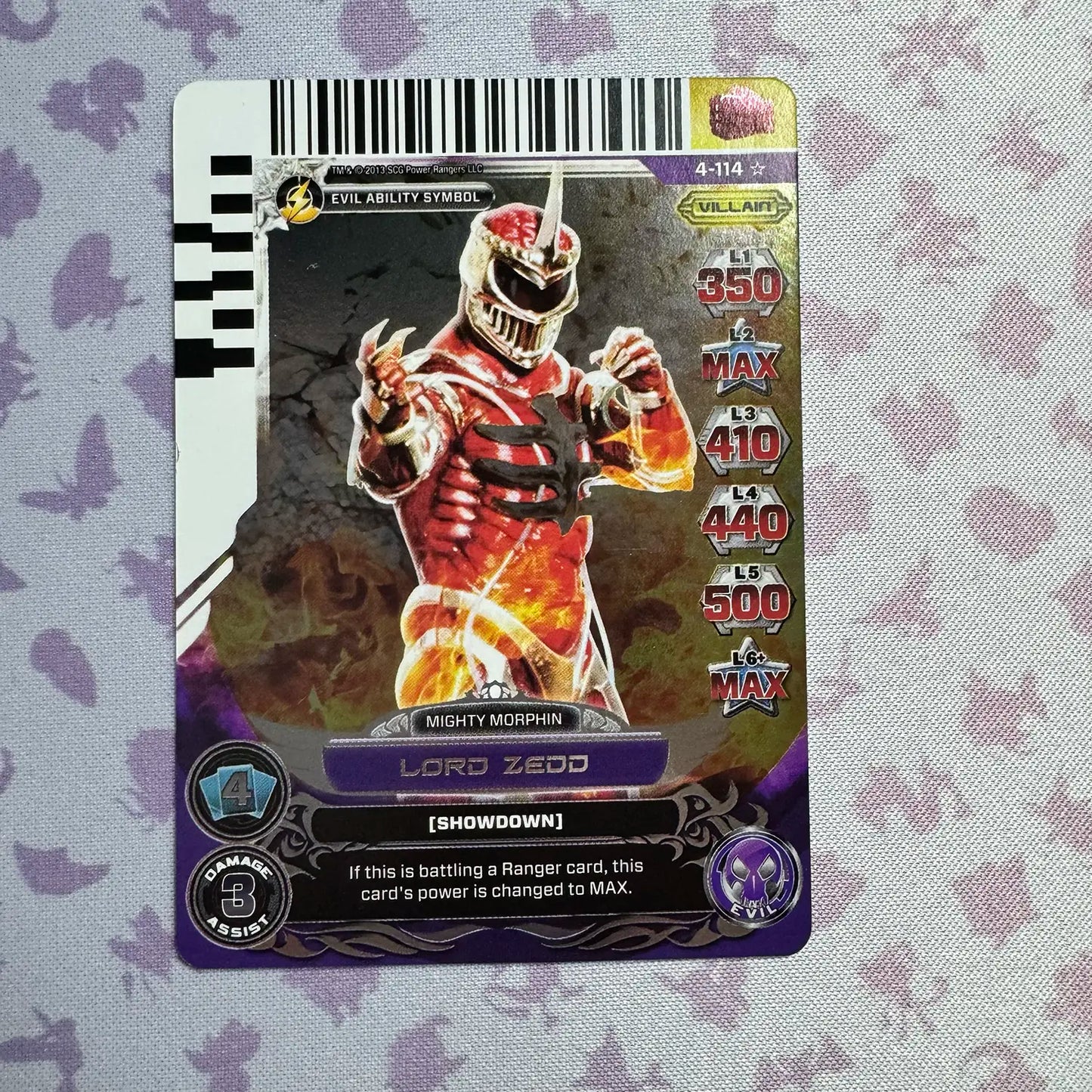 Super Rare card featuring Lord Zedd from Mighty Morphin Power Rangers. Found in the Legends Unite expansion to the Power Rangers Action Card Game.