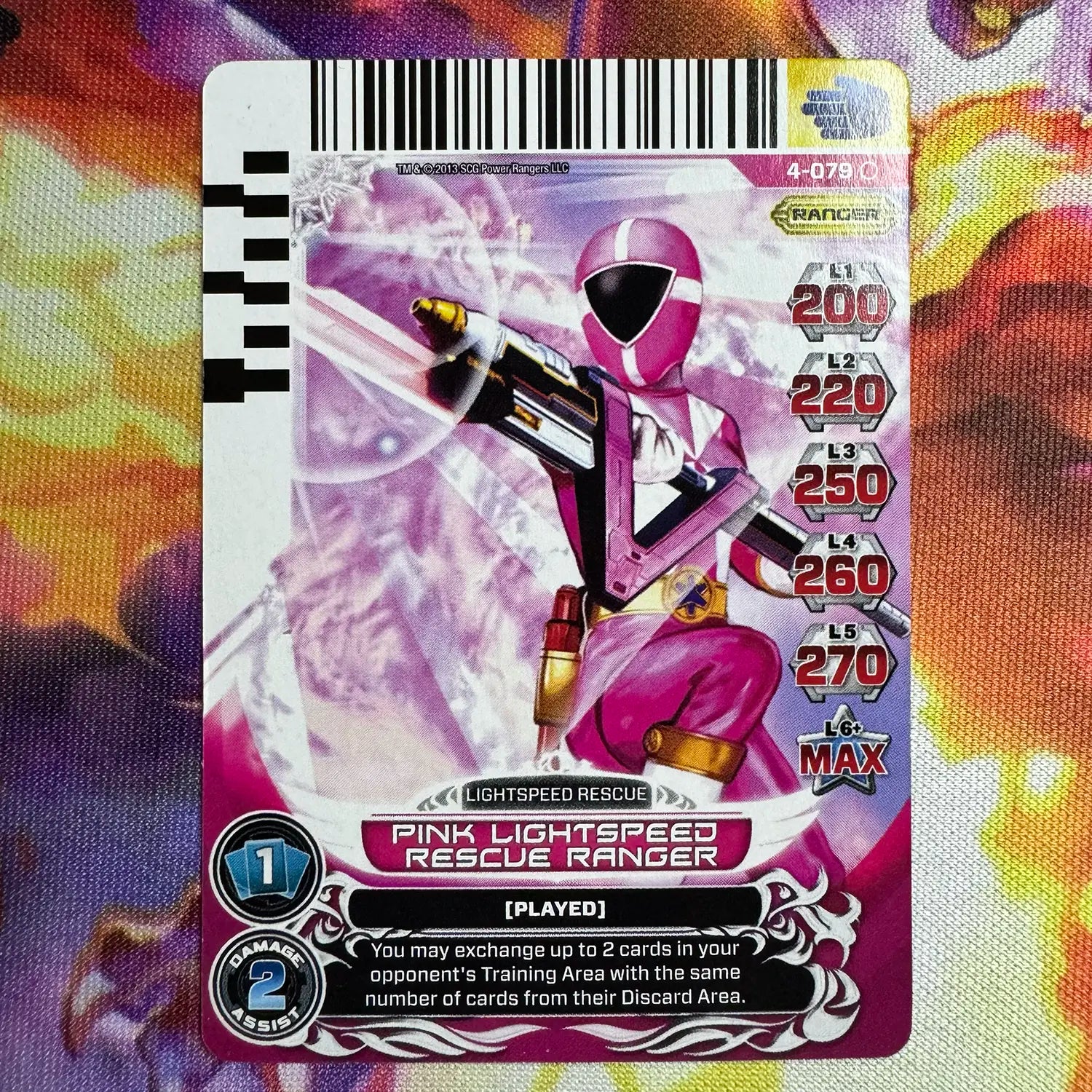 Common card featuring the Pink Ranger from Power Rangers Lightspeed Rescue. Found in the Legends Unite expansion to the Power Rangers Action Card Game.