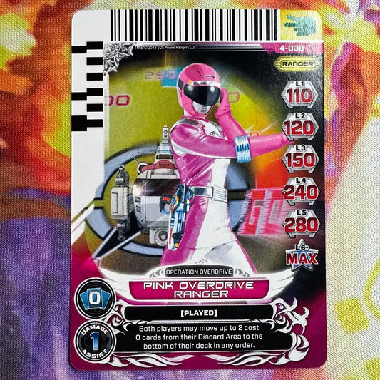 Common card featuring the Pink Ranger from Power Rangers Operation Overdrive. Found in the Legends Unite expansion to the Power Rangers Action Card Game.