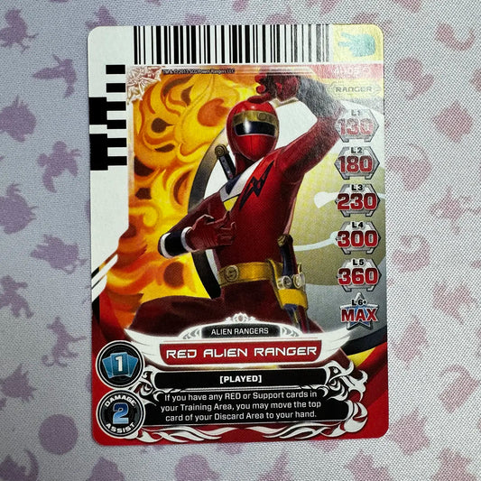 Common card featuring the Red Alien Ranger from Mighty Morphin Alien Rangers. Found in the Legends Unite expansion to the Power Rangers Action Card Game