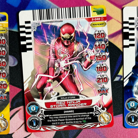 Common card featuring the Red Ranger from Ninja Storm. Found in the Universe of Hope expansion to the Power Rangers Action Card Game.