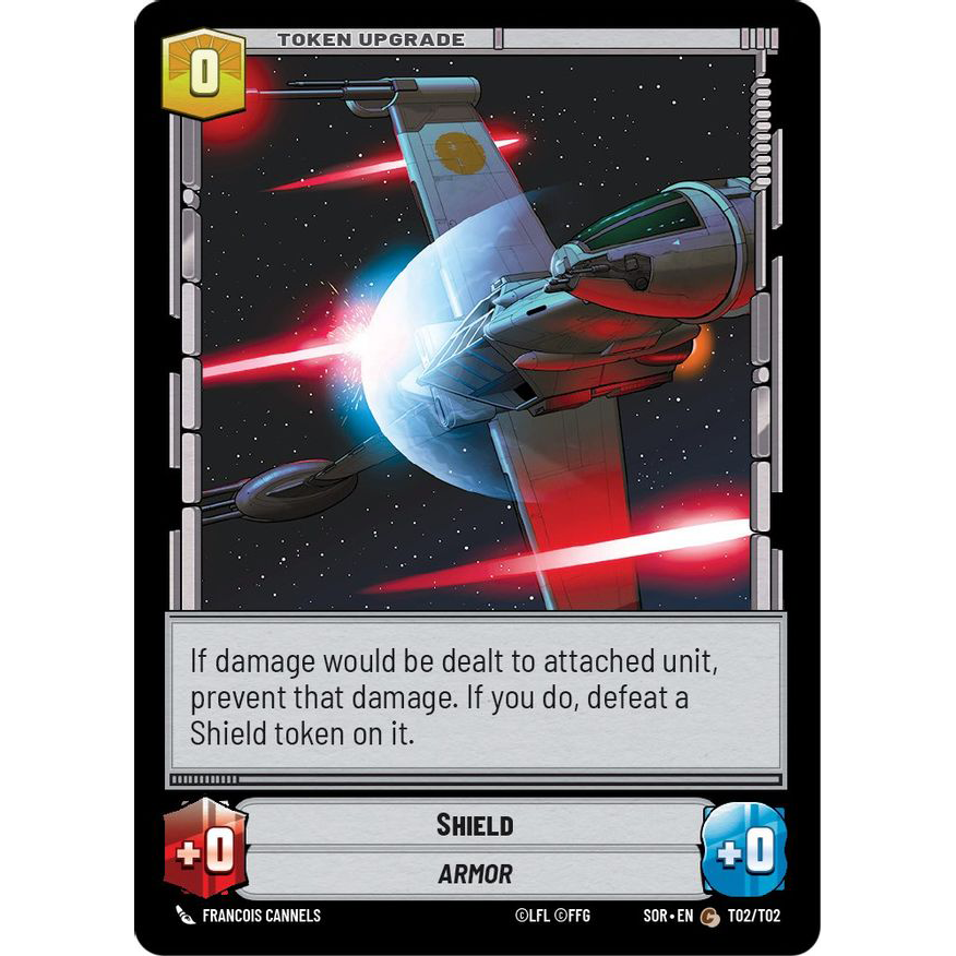 Shield card found in the Starter Decks for Star Wars Unlimited: Spark of Rebellion