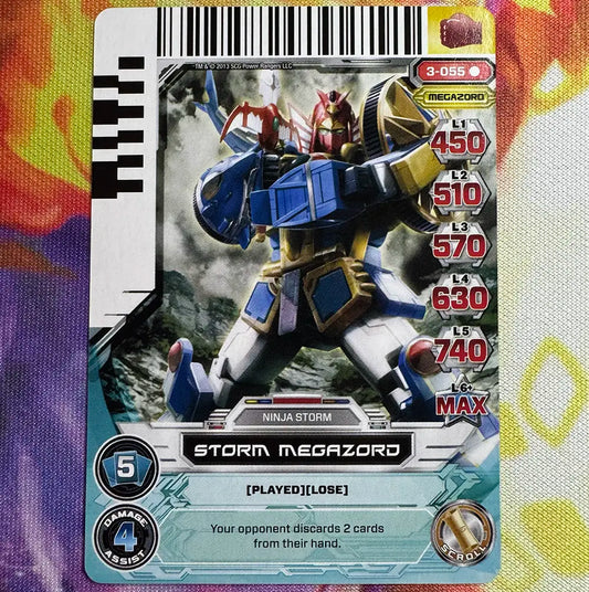 Rare card featuring the Storm Megazord from Ninja Storm. Found in the Universe of Hope expansion to the Power Rangers Action Card Game.