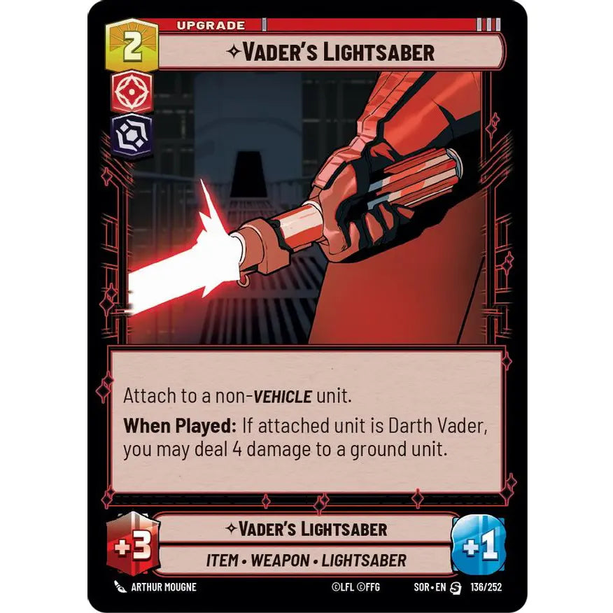 Special-rarity Upgrade card found in the Starter Decks for Star Wars Unlimited: Spark of Rebellion.
