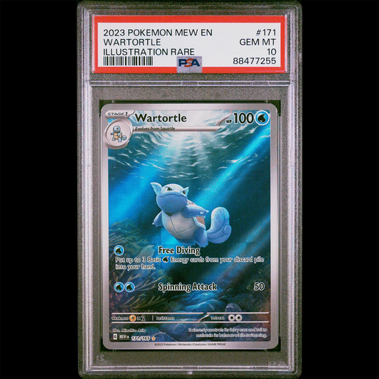 PSA Gem Mint 10 151 Illustration Rare Holo Wartortle from the Pokemon Trading Card Game.  PSA Certification Verification #88477255