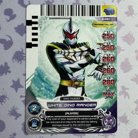 Common card featuring the White Ranger from Dino Thunder. Found in the Legends Unite expansion to the Power Rangers Action Card Game.
