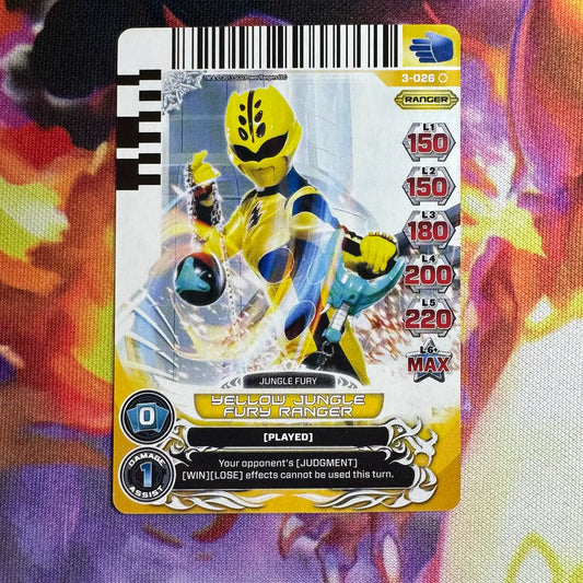 Common card featuring the Yellow Ranger from Jungle Fury. Found in the Universe of Hope expansion to the Power Rangers Action Card Game.